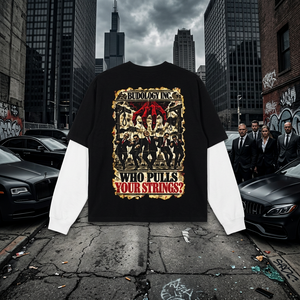 THE CORPORATION  Layered Contrast Sleeve Cotton T-Shirt