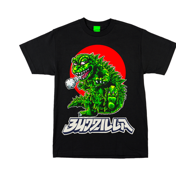 🦖🌆💨 Product Title:  Budzilla – Smoke Rises Tee (OG Edition)