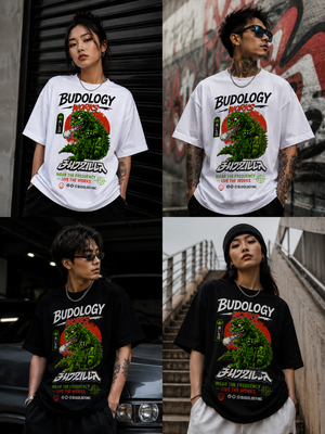 🦖🌆💨 Product Title:  Budzilla – Smoke Rises Tee (OG Edition)