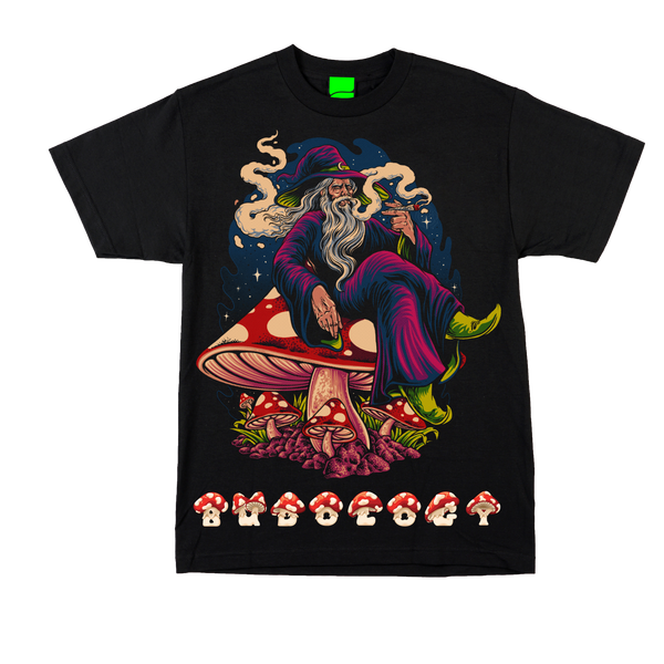 🍄🧙🏾‍♂️💨 Product Title:  Mushroom Wizard – Just Chillin' Tee