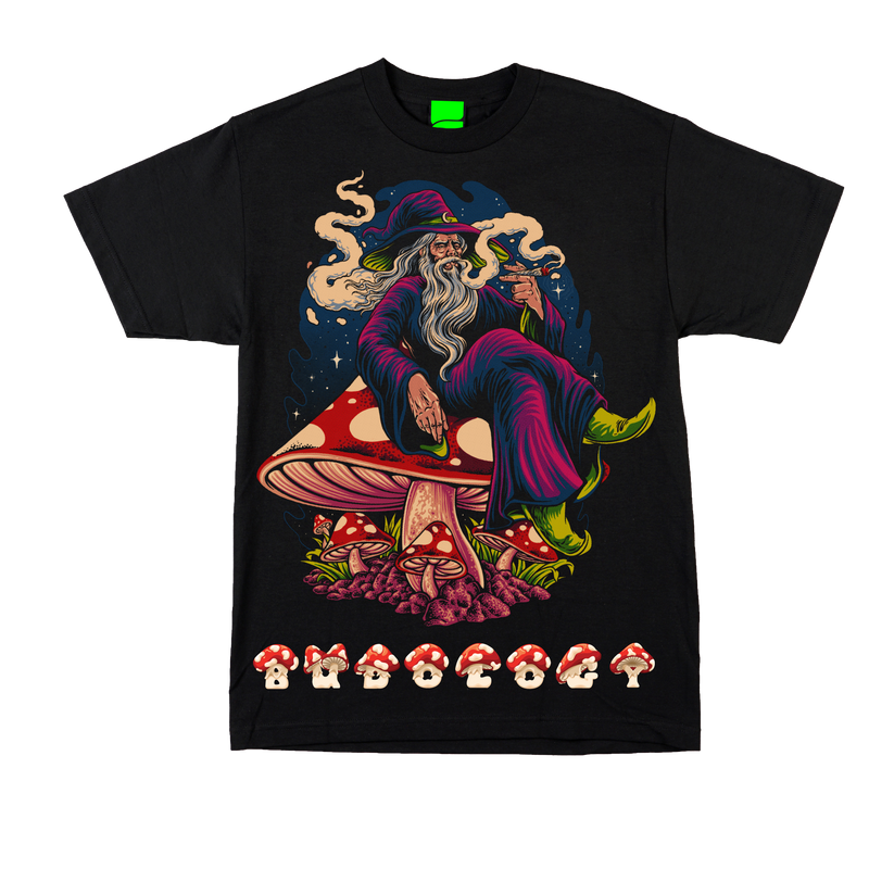 🍄🧙🏾‍♂️💨 Product Title:  Mushroom Wizard – Just Chillin' Tee
