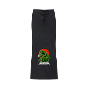 BUDZILLA   Dyed Washed Drawstring Maxi Skirt