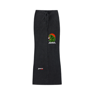 BUDZILLA   Dyed Washed Drawstring Maxi Skirt